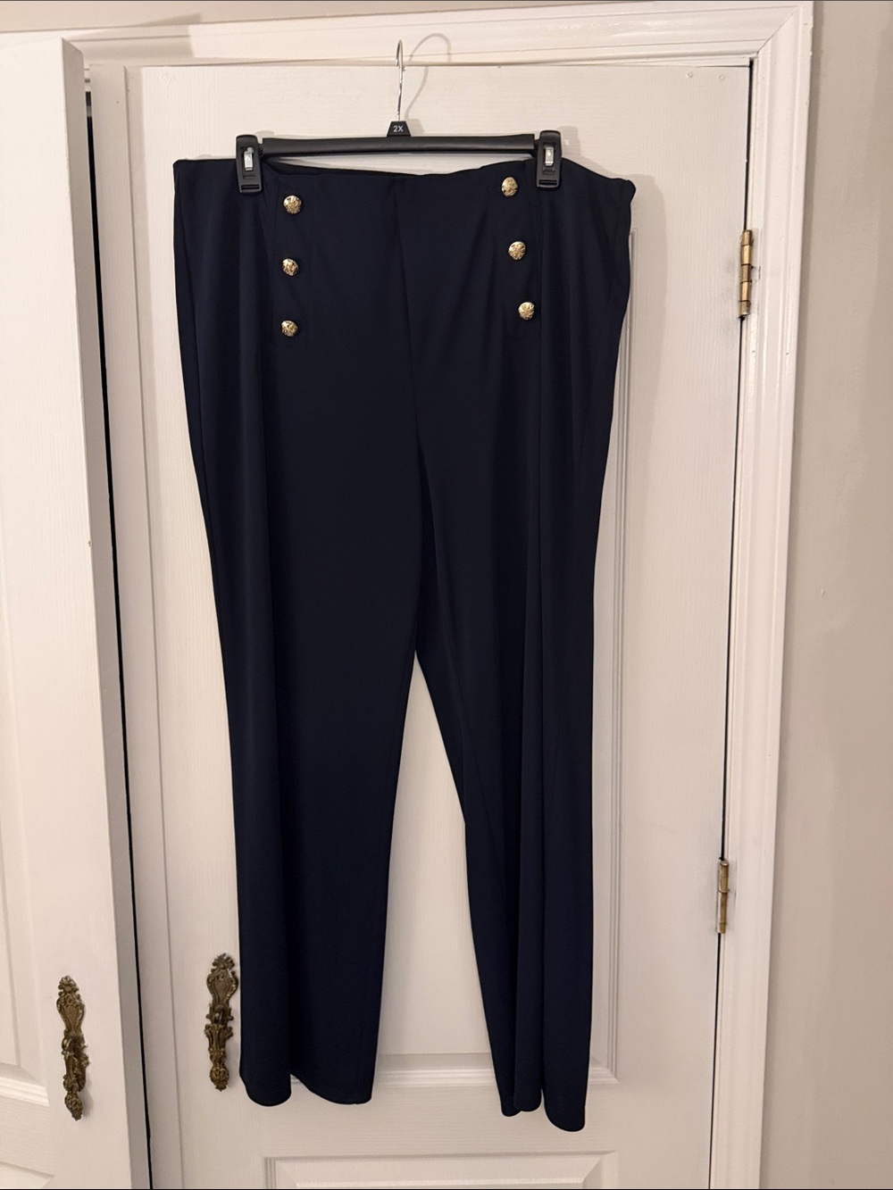 Ralph Lauren Navy Trousers with Gold Buttons. Great for Spring SIze 2X NWOT